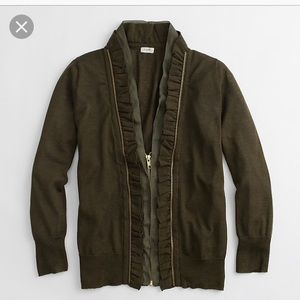 MOVING SALE!! J. Crew Ruffle Zipper Cardigan
